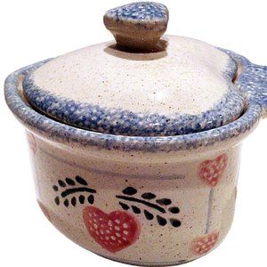 Teamson Blue Sponge Lidded Stoneware Bakers